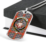 MacFarlane Ancient Scottish Clan Tartan Military Dog Tag Necklace Jewelry