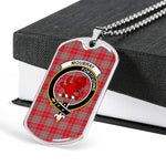 Moubray Scottish Clan Tartan Military Dog Tag Necklace Jewelry