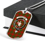 Livingstone Scottish Clan Tartan Military Dog Tag Necklace Jewelry