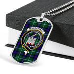 MacDonald Clan Ranald Of The Isles Hunting Modern Scottish Clan Tartan Military Dog Tag Necklace Jewelry