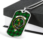 Kinloch Scottish Clan Tartan Military Dog Tag Necklace Jewelry