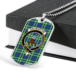Haliburton Scottish Clan Tartan Military Dog Tag Necklace Jewelry