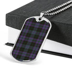 Clergy Green Scottish Clan Tartan Military Dog Tag Necklace Jewelry