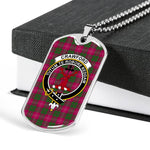 Crawford Scottish Clan Tartan Military Dog Tag Necklace Jewelry