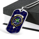 Crichton Scottish Clan Tartan Military Dog Tag Necklace Jewelry