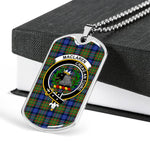 MacLaren Scottish Clan Tartan Military Dog Tag Necklace Jewelry