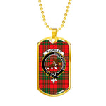 MacAuley Modern Scottish Clan Tartan Military Dog Tag Necklace Jewelry