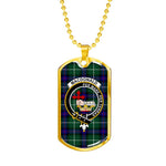 MacDonald Clan Donald Of The Isles Hunting Modern Scottish Clan Tartan Military Dog Tag Necklace Jewelry