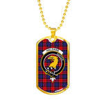 Haldane Scottish Clan Tartan Military Dog Tag Necklace Jewelry
