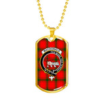 MacDonald Sleat Scottish Clan Tartan Military Dog Tag Necklace Jewelry