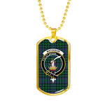 Matheson Green Scottish Clan Tartan Military Dog Tag Necklace Jewelry