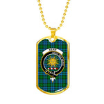 Kerr Hunting Scottish Clan Tartan Military Dog Tag Necklace Jewelry