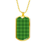 Forrester Hunting Scottish Clan Tartan Military Dog Tag Necklace Jewelry