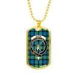 Gunn Ancient Scottish Clan Tartan Military Dog Tag Necklace Jewelry
