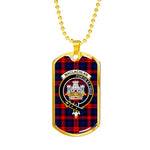 MacLachlan Modern Scottish Clan Tartan Military Dog Tag Necklace Jewelry