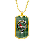 MacDonald Sleat Lord Of The Isles Hunting Scottish Clan Tartan Military Dog Tag Necklace Jewelry