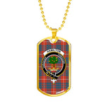 Hamilton Ancient Scottish Clan Tartan Military Dog Tag Necklace Jewelry
