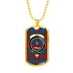 Mar Scottish Clan Tartan Military Dog Tag Necklace Jewelry