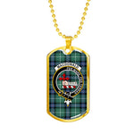 MacDonald Sleat Of The Isles Hunting Ancient Scottish Clan Tartan Military Dog Tag Necklace Jewelry