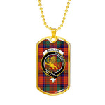 Nicolson Ancient Scottish Clan Tartan Military Dog Tag Necklace Jewelry