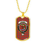Fraser Weathered Scottish Clan Tartan Military Dog Tag Necklace Jewelry