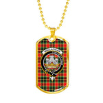 MacLachlan Hunting Modern Scottish Clan Tartan Military Dog Tag Necklace Jewelry