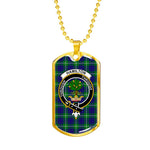 Hamilton Hunting Scottish Clan Tartan Military Dog Tag Necklace Jewelry