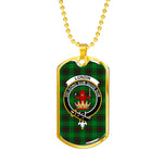 Lundin Scottish Clan Tartan Military Dog Tag Necklace Jewelry