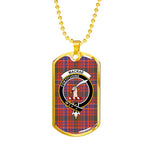 MacRae Ancient Scottish Clan Tartan Military Dog Tag Necklace Jewelry
