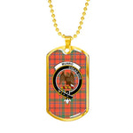 Munro Ancient Scottish Clan Tartan Military Dog Tag Necklace Jewelry