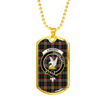 Lindsay Hunting Scottish Clan Tartan Military Dog Tag Necklace Jewelry