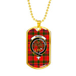 Munro Modern Scottish Clan Tartan Military Dog Tag Necklace Jewelry