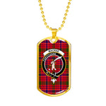 MacRae Modern Scottish Clan Tartan Military Dog Tag Necklace Jewelry