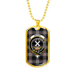 Moffat Scottish Clan Tartan Military Dog Tag Necklace Jewelry