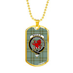 Kelly Scottish Clan Tartan Military Dog Tag Necklace Jewelry