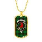 Halkerston Scottish Clan Tartan Military Dog Tag Necklace Jewelry