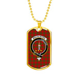 MacAlister Of Glenbarr Scottish Clan Tartan Military Dog Tag Necklace Jewelry