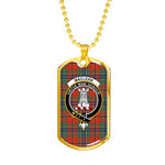 MacLean Of Duart Ancient Scottish Clan Tartan Military Dog Tag Necklace Jewelry