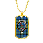 MacCorquodale Scottish Clan Tartan Military Dog Tag Necklace Jewelry