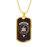 MacDonald Clan Ranald Modern Scottish Clan Tartan Military Dog Tag Necklace Jewelry
