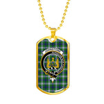 Johnstone Dress Scottish Clan Tartan Military Dog Tag Necklace Jewelry