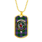 Elphinstone Scottish Clan Tartan Military Dog Tag Necklace Jewelry