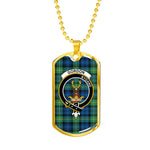 Gordon Ancient Scottish Clan Tartan Military Dog Tag Necklace Jewelry