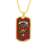 Gordon of Abergeldie Scottish Clan Tartan Military Dog Tag Necklace Jewelry