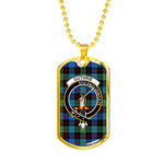 Guthrie Ancient Scottish Clan Tartan Military Dog Tag Necklace Jewelry