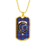 Elliot Scottish Clan Tartan Military Dog Tag Necklace Jewelry