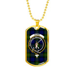 Gunn Modern Scottish Clan Tartan Military Dog Tag Necklace Jewelry