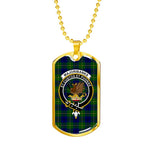Majoribanks Modern Scottish Clan Tartan Military Dog Tag Necklace Jewelry