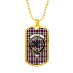 Little Dress Scottish Clan Tartan Military Dog Tag Necklace Jewelry