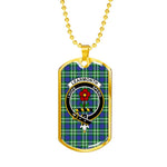Learmonth Scottish Clan Tartan Military Dog Tag Necklace Jewelry